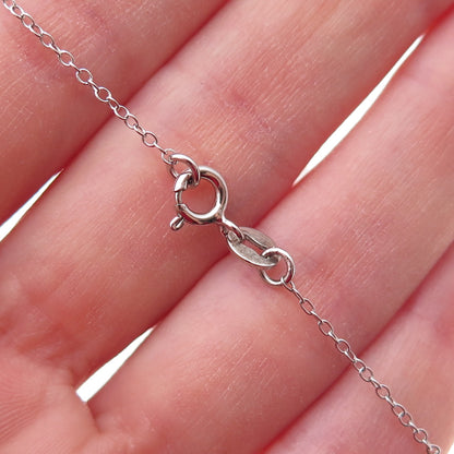925 Sterling Silver Vintage Italy Star Cable Chain Necklace 18"