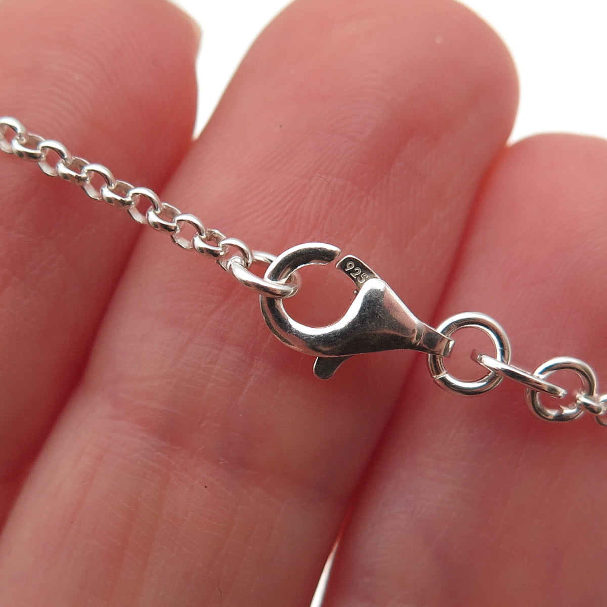 Han 925 Sterling Silver Vintage Rolo Chain Necklace 18"