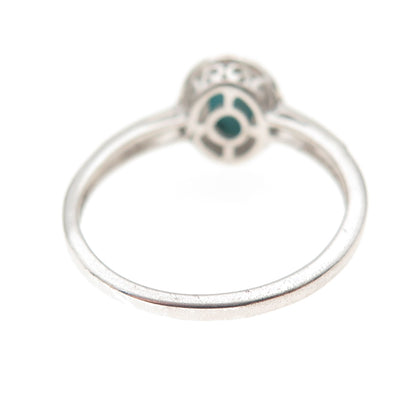 Chuck Clemency 925 Sterling Silver Real Diamond & Turquoise Ring Size 8