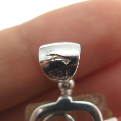 STARBORN 925 Sterling Silver Vintage Real Green Amethyst Charm Pendant