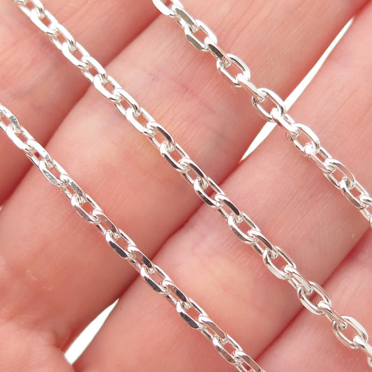 925 Sterling Silver Cable Chain Necklace 20"