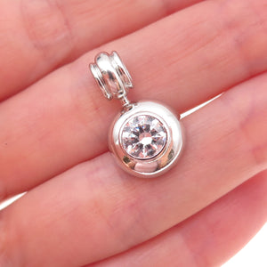 Itaor 925 Sterling Silver Italy Round-Cut C Z Charm Pendant
