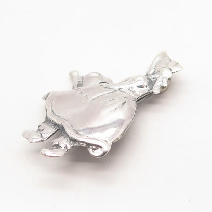 925 Sterling Silver Vintage Girl w/ Water Can Pin Brooch