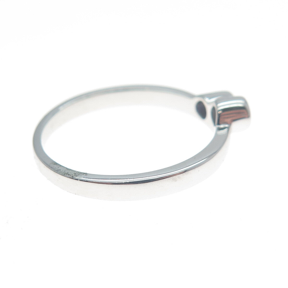 925 Sterling Silver Round-Cut Purple C Z Ring Size 8