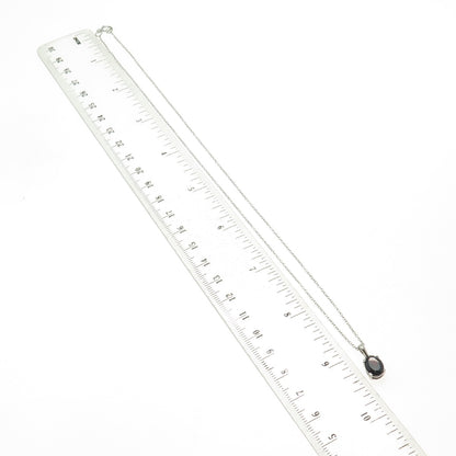 925 Sterling Silver Real Oval-Cut Red Garnet Cable Chain Necklace 18"