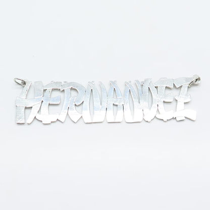 925 Sterling Silver Vintage "Hernandez" Personalized Necklace Central Part