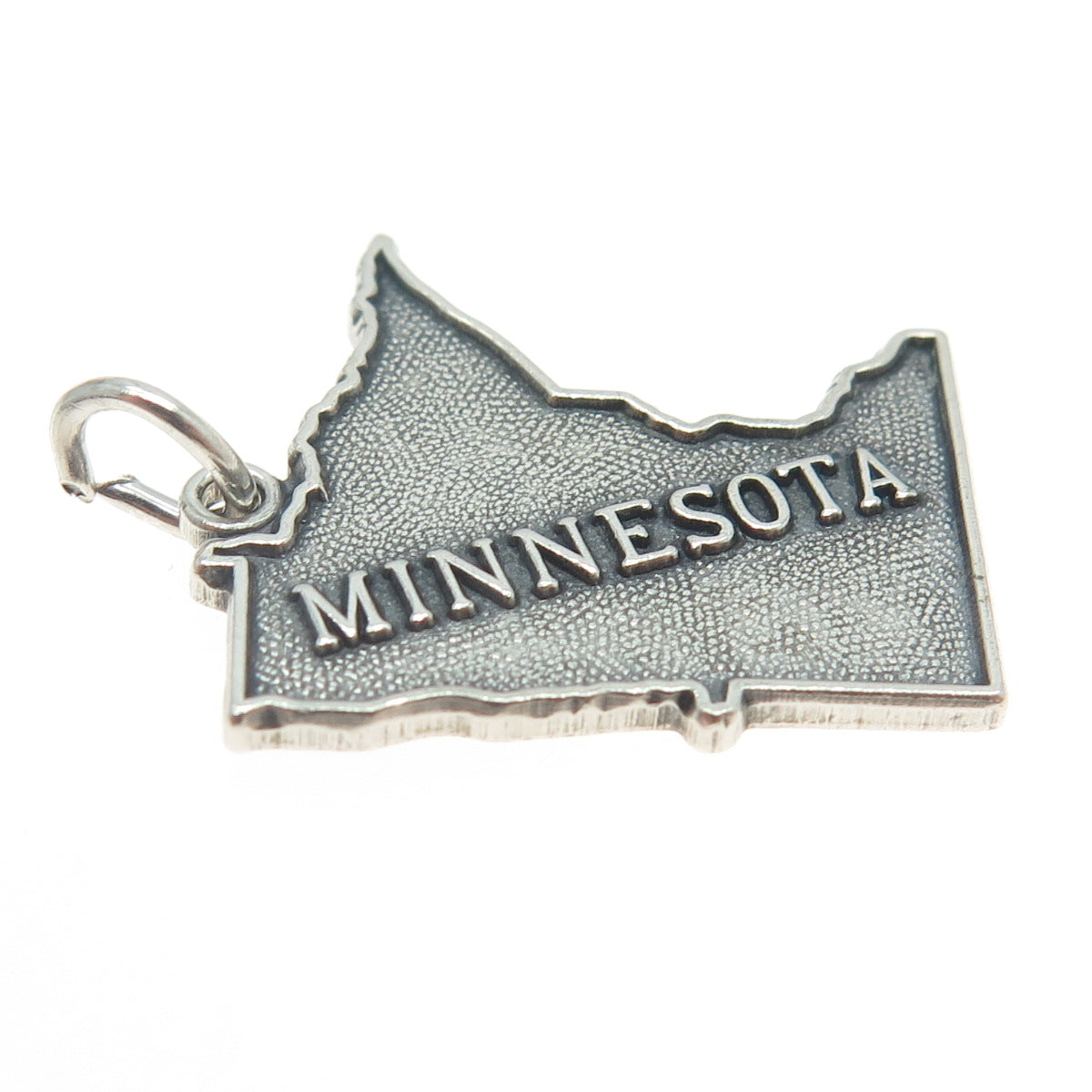 925 Sterling Silver Vintage "Minnesota" State Map Pendant