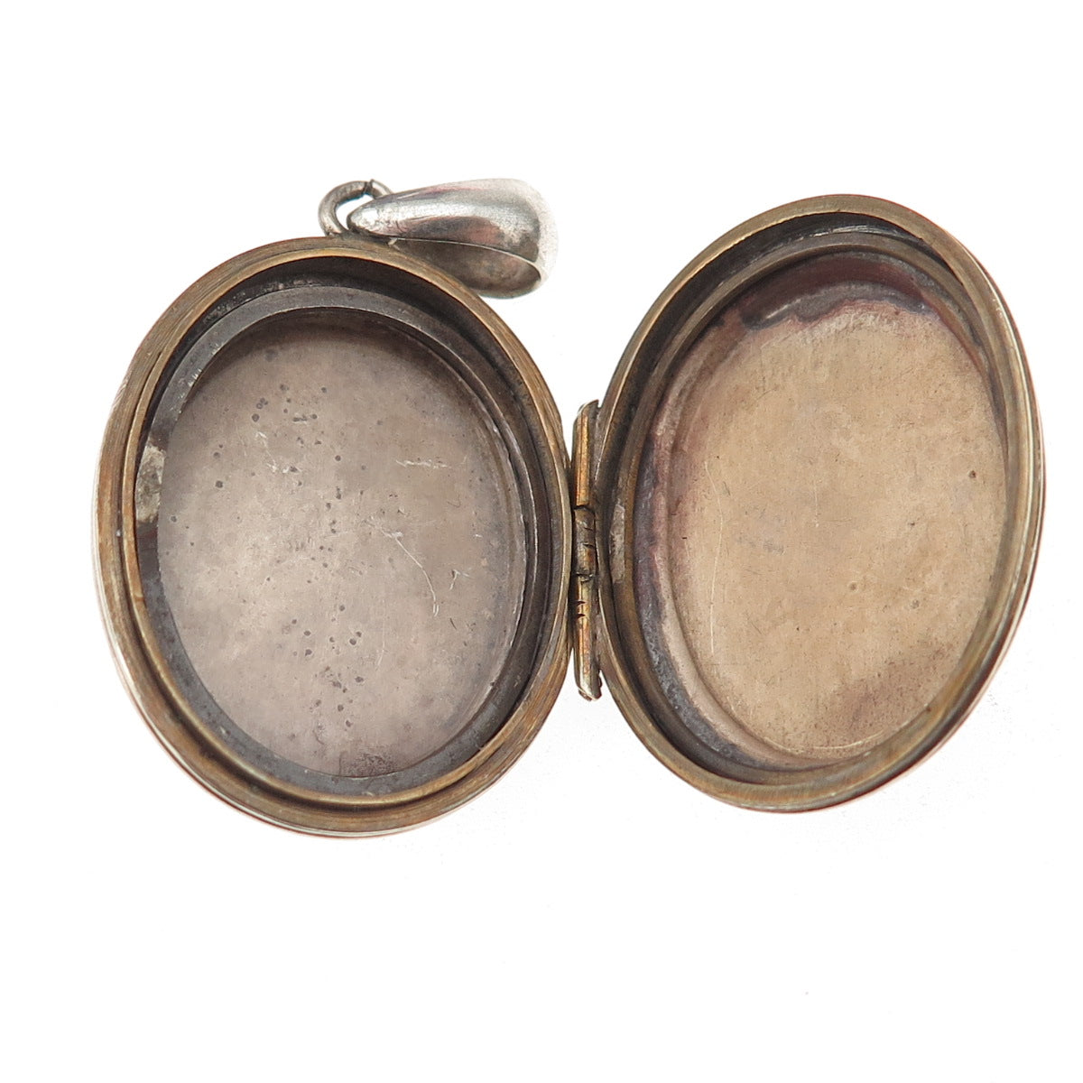 925 Sterling Silver Antique Art Deco Engraved Floral Locket Charm Pendant