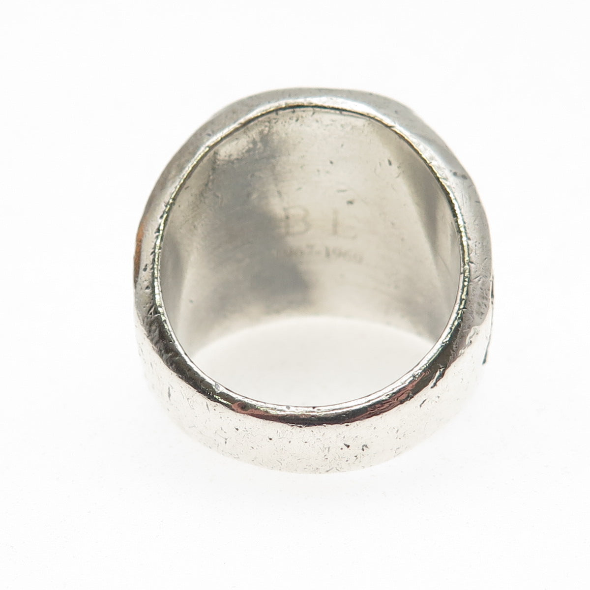 925 Sterling Silver Vintage Enamel US Army Vietnam Oxidized Ring Size 10