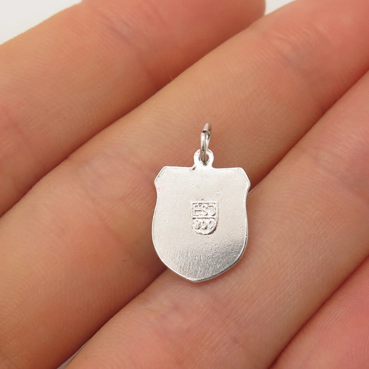800 Silver Vintage ESJ Enamel "Rothenburg O.T." Minimalist Pendant
