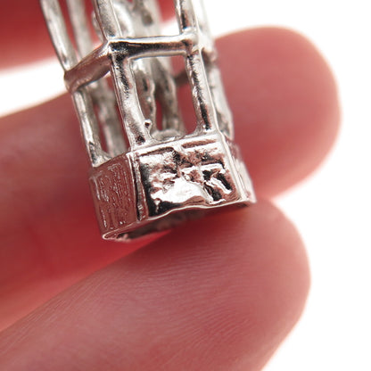 925 Sterling Silver Vintage Bermuda Traffic Controller 3D Charm Pendant