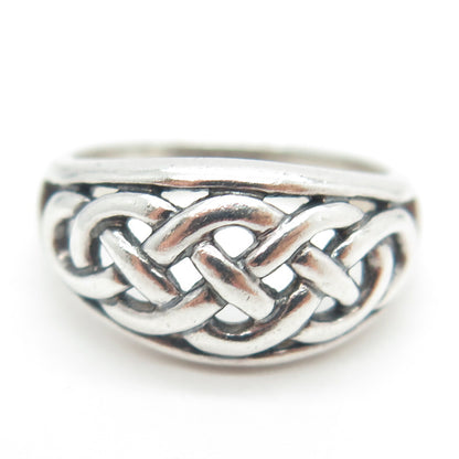 925 Sterling Silver Vintage Celtic Knot Ring Size 6.75