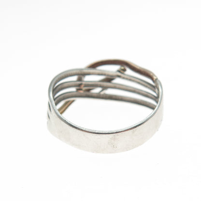 PAGODA PGDA 14K Yellow & Rose Gold Sterling Vintage Crisscross Ring Size 8.25