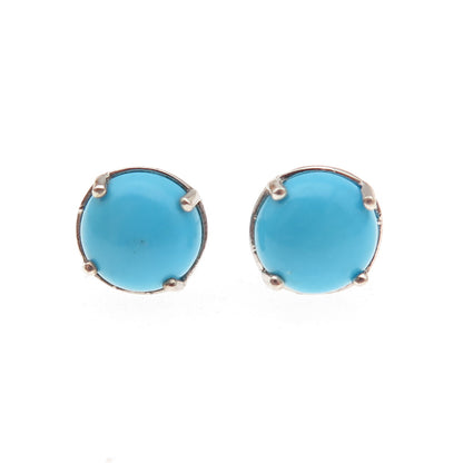 Chuck Clemency 925 Sterling Silver Real Sleeping Beauty Turquoise Stud Earrings
