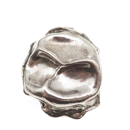 925 Sterling Silver Vintage Modernist Oxidized Pin Brooch / Pendant