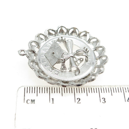 925 Sterling Silver Vintage "Graduation Day" Cap & Diploma Pendant
