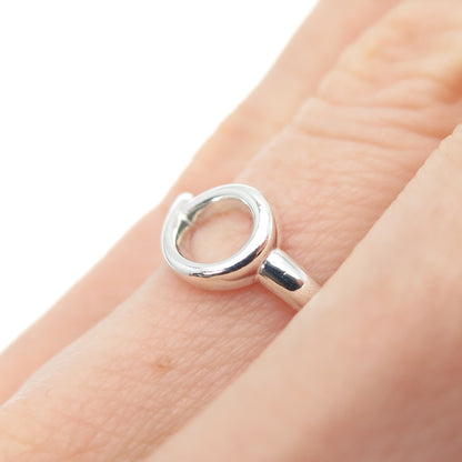 925 Sterling Silver Vintage Modernist Flame Ring Size 6.25