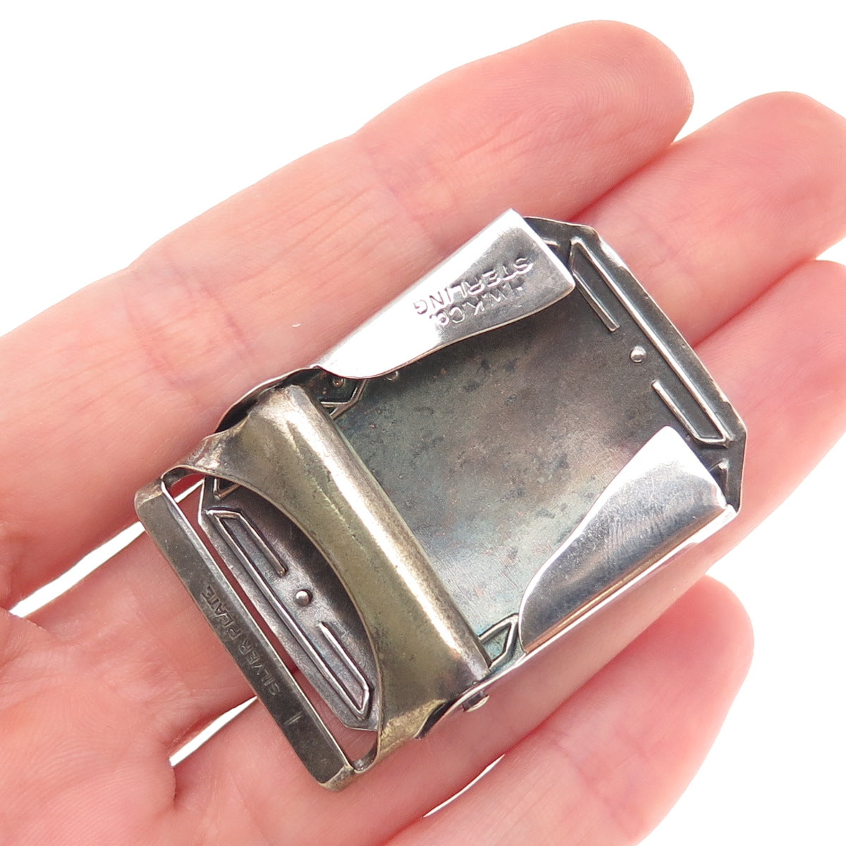 Hawk Co. 925 Sterling Silver Antique Art Deco Engraved Floral Belt Buckle