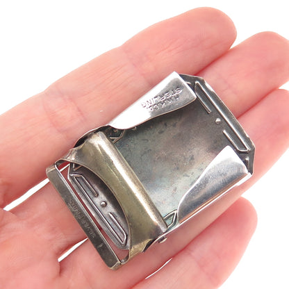 Hawk Co. 925 Sterling Silver Antique Art Deco Engraved Floral Belt Buckle