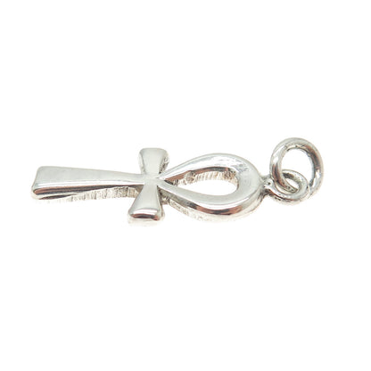 925 Sterling Silver Vintage Egypt Ankh Cross Pendant