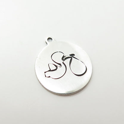 925 Sterling Silver USA Two In Town Stork Charm Pendant