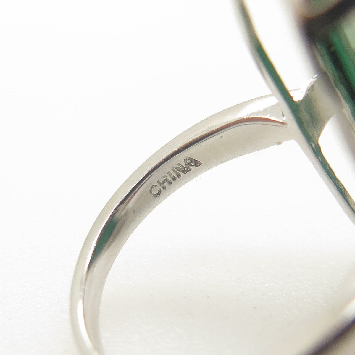 HAROLD TRUJILLO 925 Sterling Silver Real Cabochon Malachite Spiral Ring Size 6