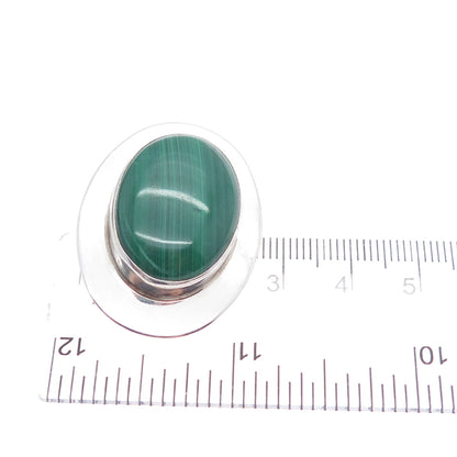 BEN J. CHAVEZ NAVAJO Old Pawn Sterling Silver Vintage Malachite Brooch Pendant