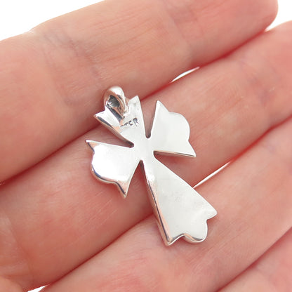 925 Sterling Silver Vintage Cross Religious Slide Charm Pendant