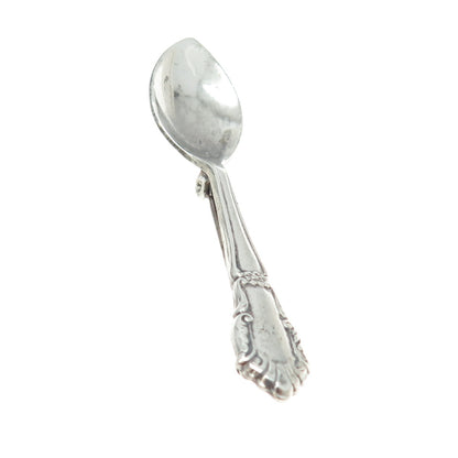 INTERNATIONAL SILVER Sterling Antique Art Deco Salt & Spices Spoon Pin Brooch