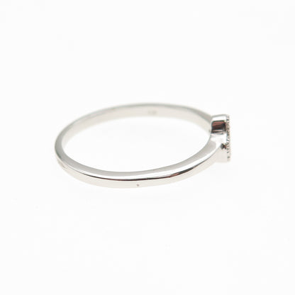 925 Sterling Silver Round-Cut C Z Flower Ring Size 6.25