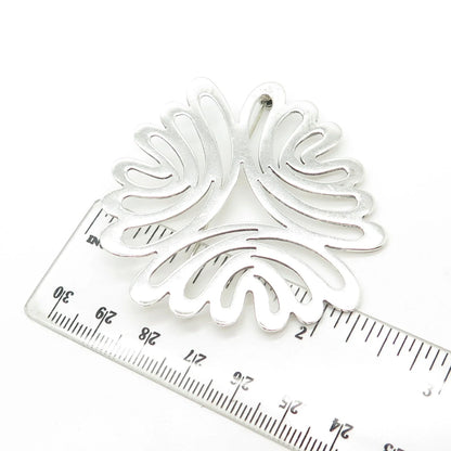 925 Sterling Silver Vintage Mexico Modernist Handmade Pin Brooch / SIGNED "SU"