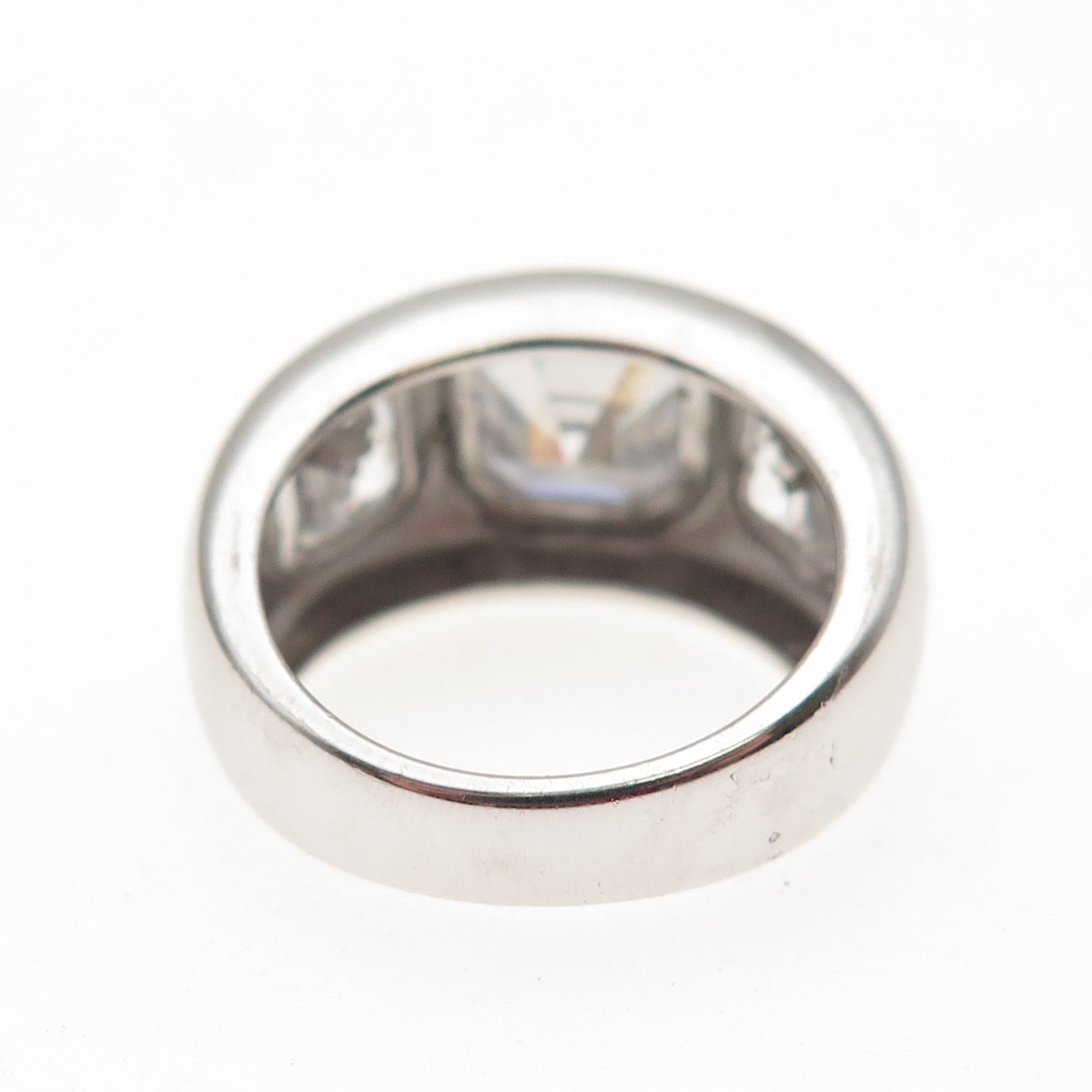 JCL Colleen Lopez 925 Sterling Silver Asscher-Cut C Z Modernist Ring Size 6.25
