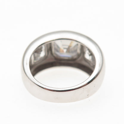 JCL Colleen Lopez 925 Sterling Silver Asscher-Cut C Z Modernist Ring Size 6.25