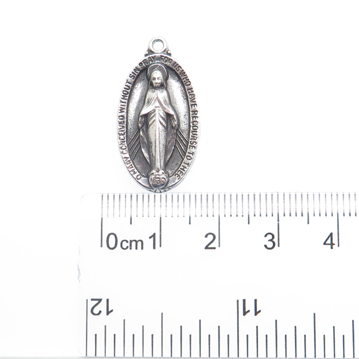 WALTER E. HAYWARD 925 Sterling Silver Vintage St. Mary Religious Charm Pendant