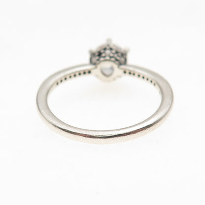 Pandora 925 Sterling Silver Round-Cut C Z Engagement Ring Size 6