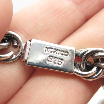 925 Sterling Silver Vintage Mexico Twisted Rope Link Bracelet 6.75"