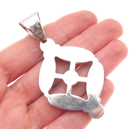 Jay King Desert Rose 925 Sterling Silver Vintage Real Lapis & Turquoise Pendant