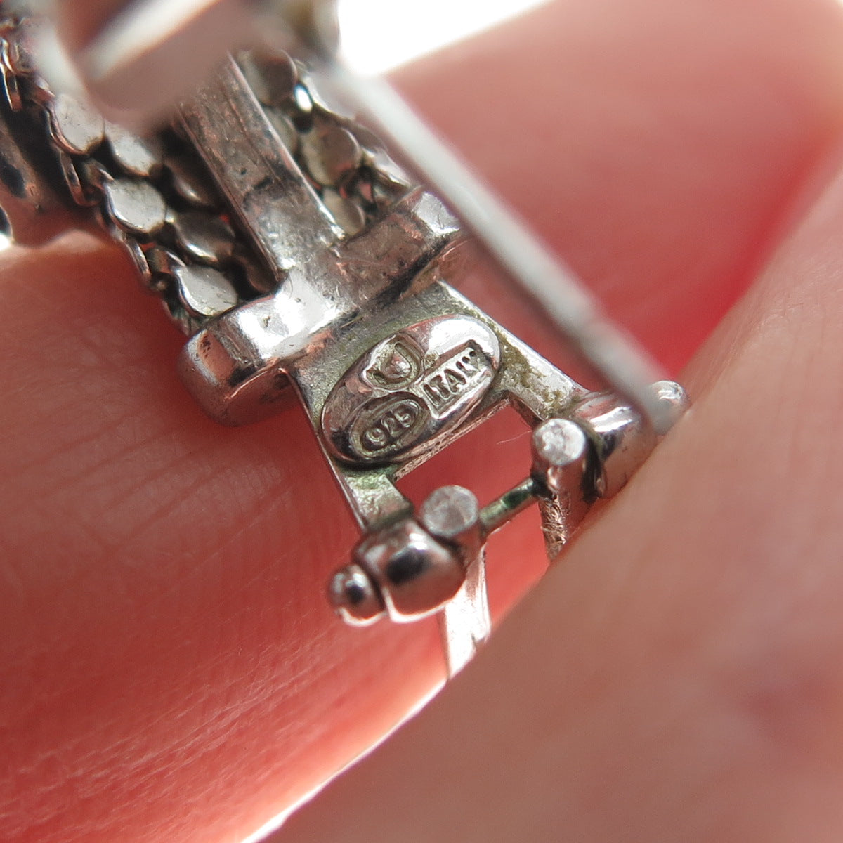 DASAN INC 925 Sterling Silver Vintage Italy Real Black Onyx Omega Back Earrings