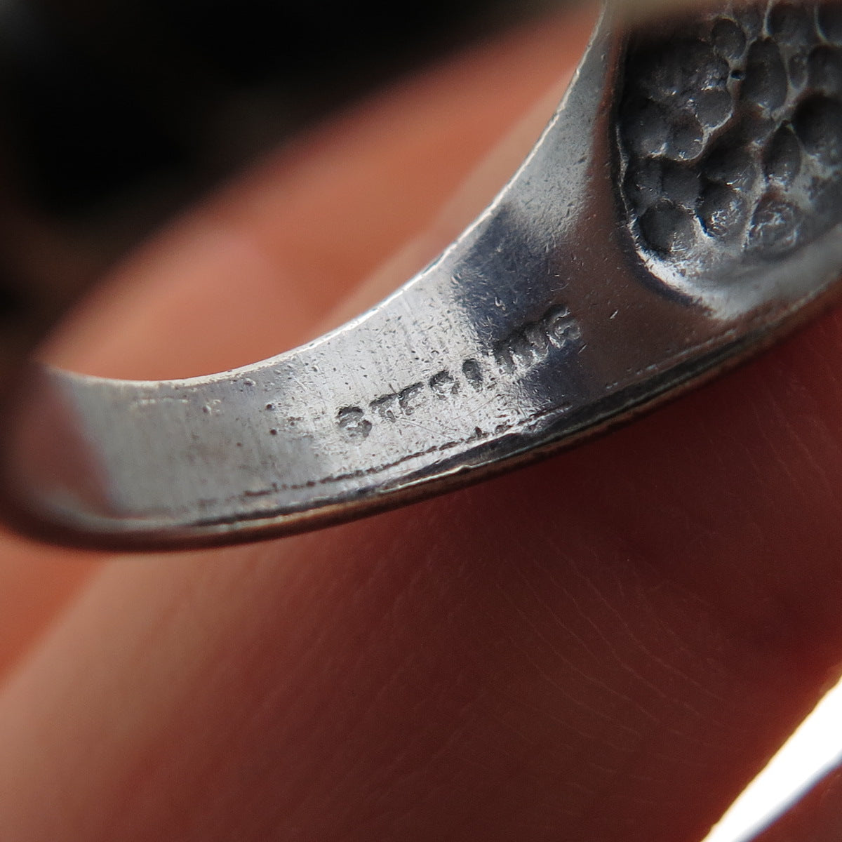 925 Sterling Silver Vintage Emerald-Cut C Z Modernist Oxidized Ring Size 6