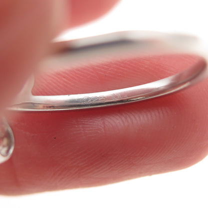 925 Sterling Silver Vintage Modernist Heart Ring Size 6.5