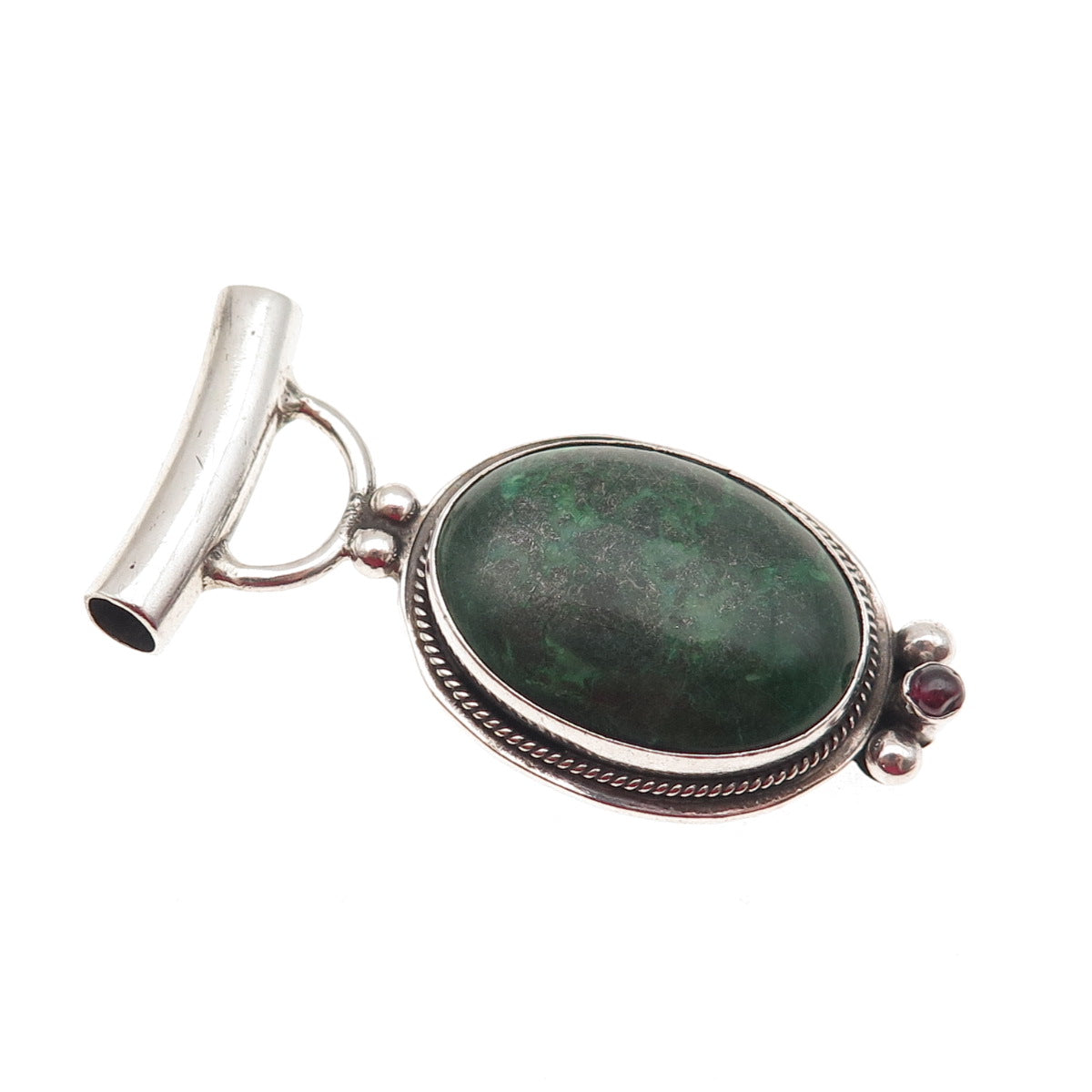 925 Sterling Silver Vintage Real Cabochon Eilat Modernist Slide Pendant
