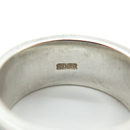 THE KISS 925 Sterling Silver Vintage Scroll Band Ring Size 7.75
