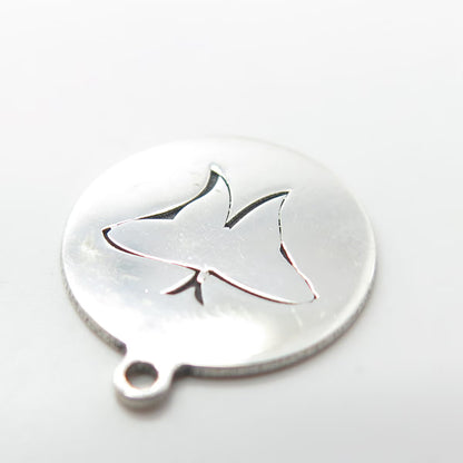 925 Sterling Silver USA Two In Town Butterfly Charm Pendant