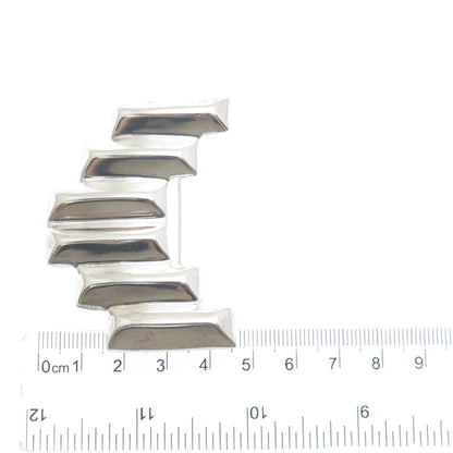 925 Sterling Silver Vintage Mexico Modernist Bar V Shape Pin Brooch