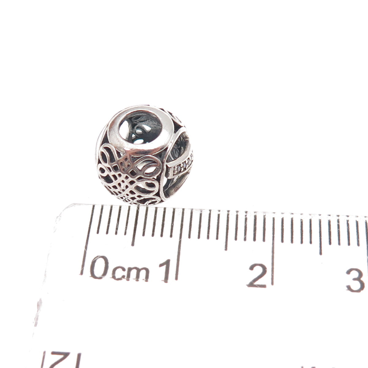 Pandora 925 Sterling Silver C Z Letter V Slide Bead Charm