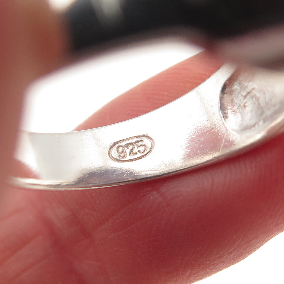 925 Sterling Silver Vintage Real Oval-Cut Amethyst Modernist Ring Size 9