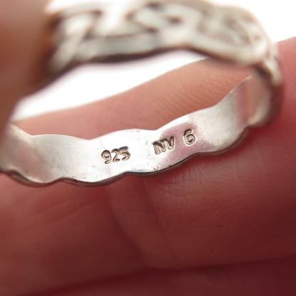 Avon 925 Sterling Silver Vintage Celtic Knot Oxidized Band Ring Size 6.25