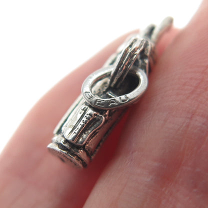 925 Sterling Silver Vintage Golf Club Oxidized Minimalist Charm Pendant