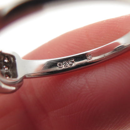 925 Sterling Silver Round-Cut C Z Engagement Ring Size 6