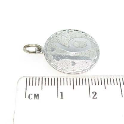 925 Sterling Silver Vintage Sweet 16 Round Tag Pendant